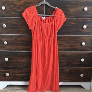A Pea in the Pod coral maternity dress